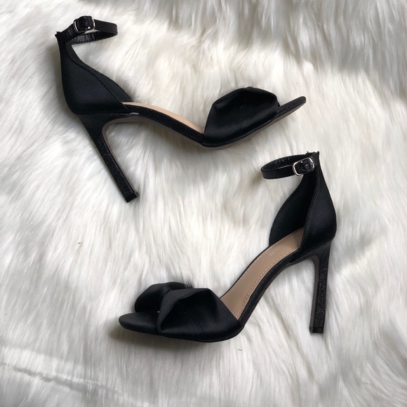 Max Studio Evening Satin Bow Matte Glitter Sandals - Picture 5 of 8